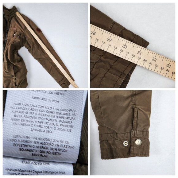 Columbia Mens Mid Weight Flannel and Nylon Lined Coat Size Large Brown - Picture 10 of 15